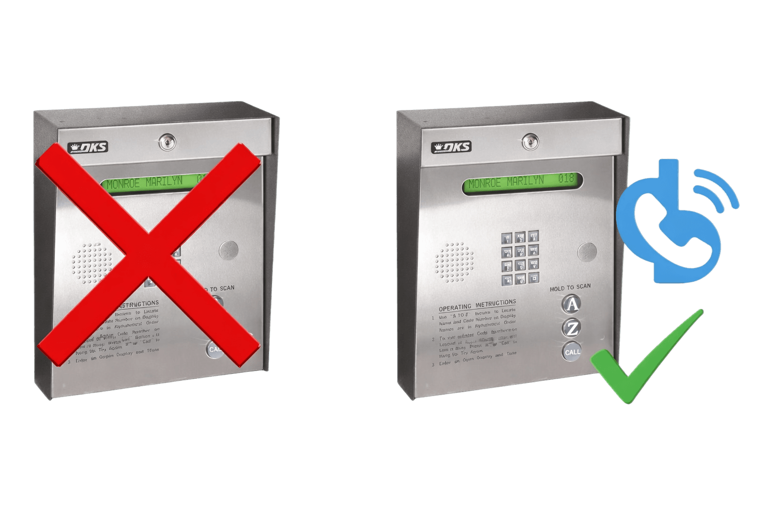 Callboxee comparison showing before and after modernization